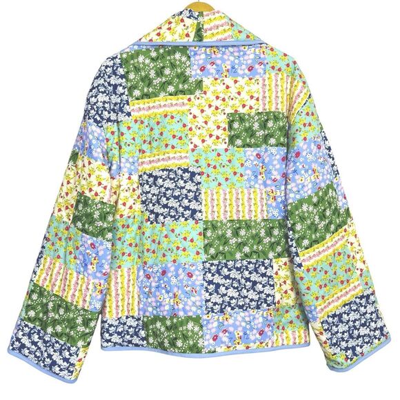 Womens Quilted Floral Patchwork Jacket XL Multicolor Granny Cottagecore Boho NWT - Picture 6 of 10
